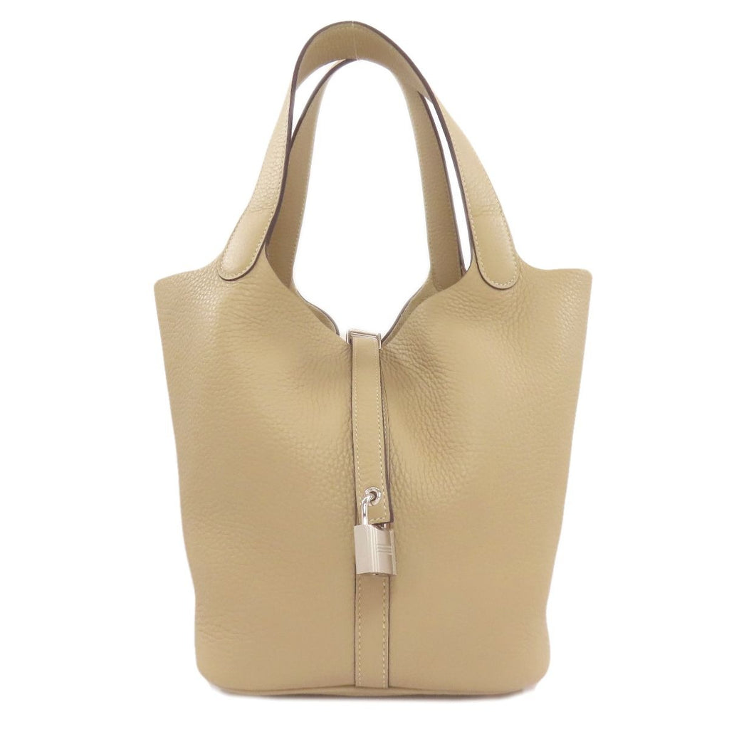 Hermes Picotin Lock MM Silver Handbag Beige