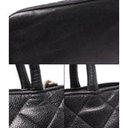 Chanel Tote Silver Medallion Caviar Leather CC Logo — view 7