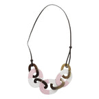 Hermes Caramba Buffalo Horn Lacquer Brown Pink Necklace 0271 — view 2