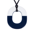 Hermes Necklace Ismu GM Lacquer Buffalo Horn White Navy Pendant