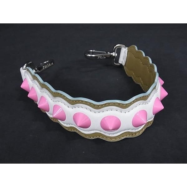 Fendi Strap You Mini Leather Studded Handle for Bags White