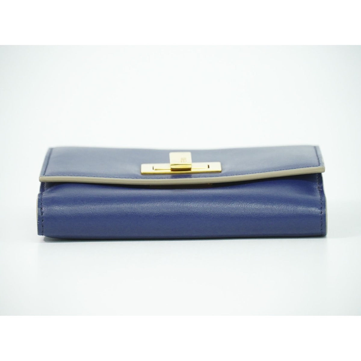 Fendi Peekaboo Bifold Wallet Compact Leather Blue — view 3