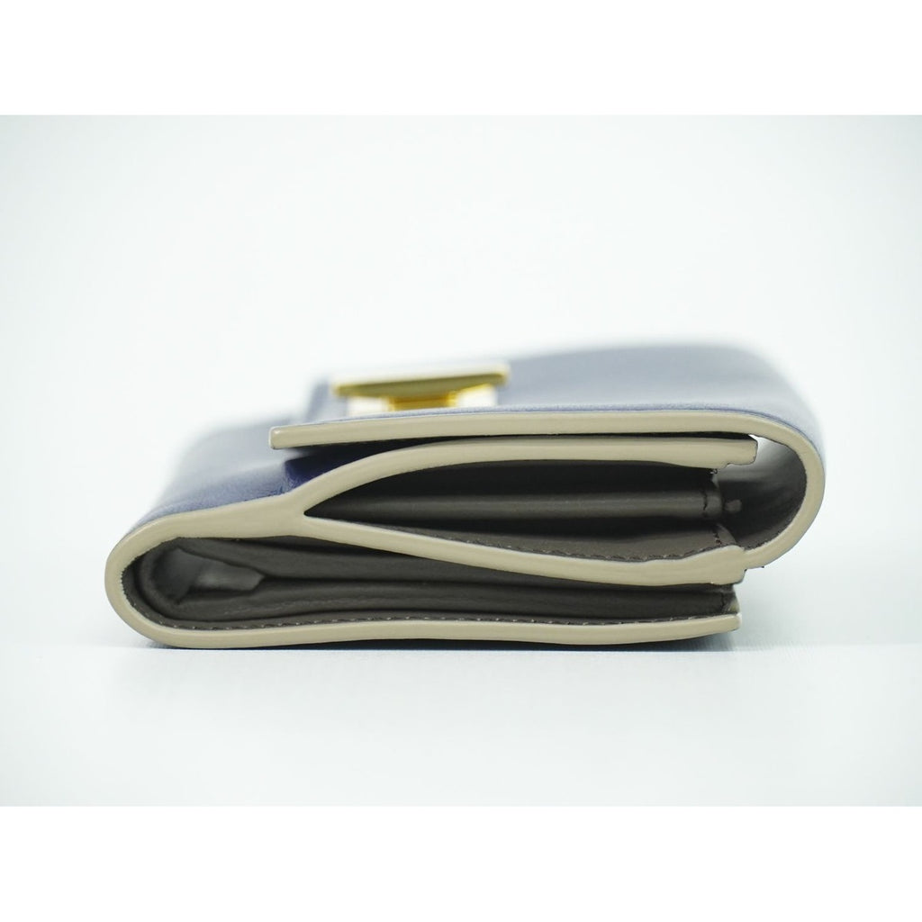 Fendi Peekaboo Bifold Wallet Compact Leather Blue — view 4