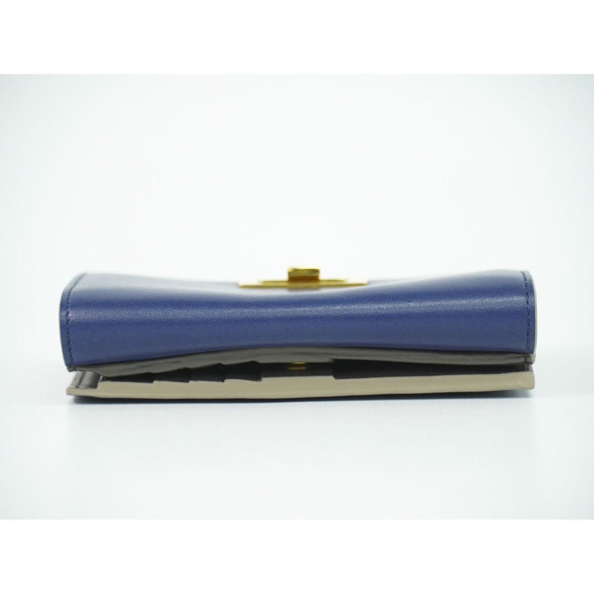 Fendi Peekaboo Bifold Wallet Compact Leather Blue — view 5