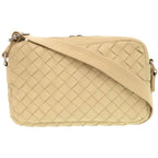 Bottega Veneta Intrecciato Leather Beige Shoulder Bag 1343