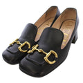 Gucci Malaga Kid Nero Horsebit Loafers Leather 37 Black