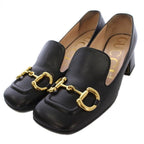 Gucci Malaga Kid Nero Horsebit Loafers Leather 37 Black