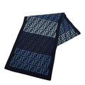 Fendi Zucca Fflogo Scarf Navy Wool