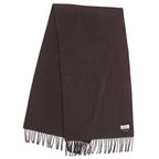 Hermes Muffler Shawl Cashmere Fringe Scarf — view 2