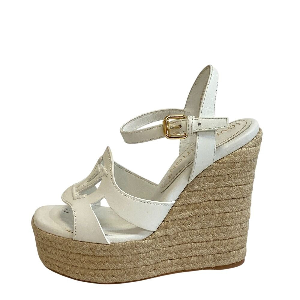 Louis Vuitton Wedge Sole LV Logo Open Toe Espadrille Strap Isola