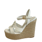 Louis Vuitton Wedge Sole LV Logo Open Toe Espadrille Strap Isola