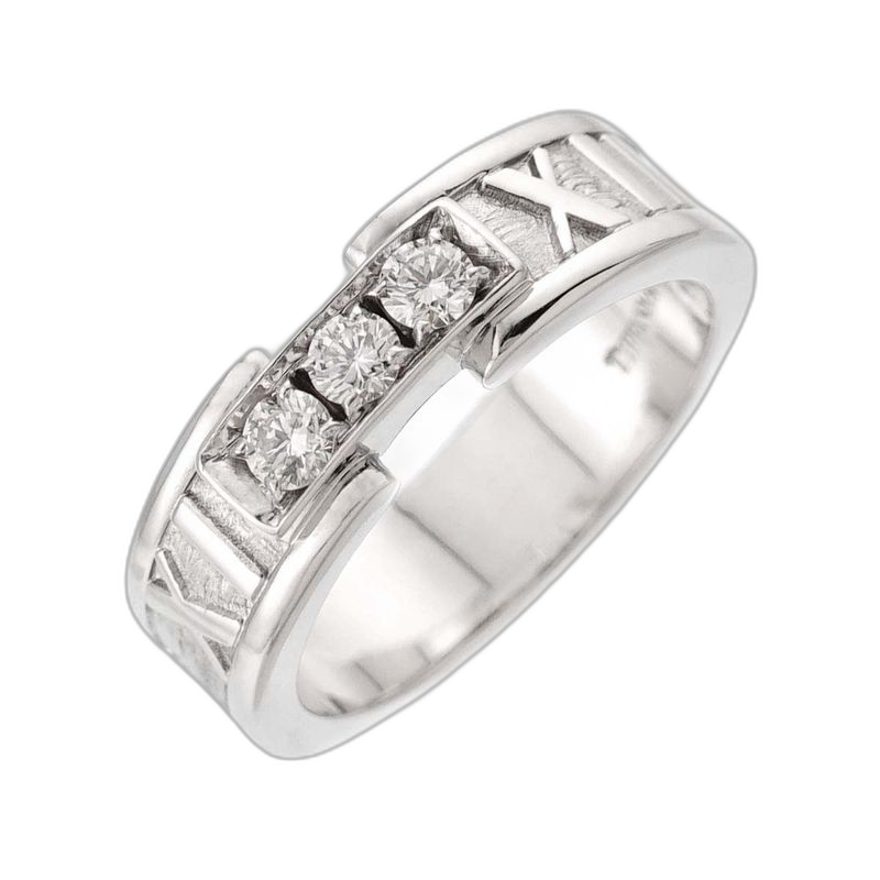 Tiffany & Co Atlas Ring Diamond 18K WG White Gold