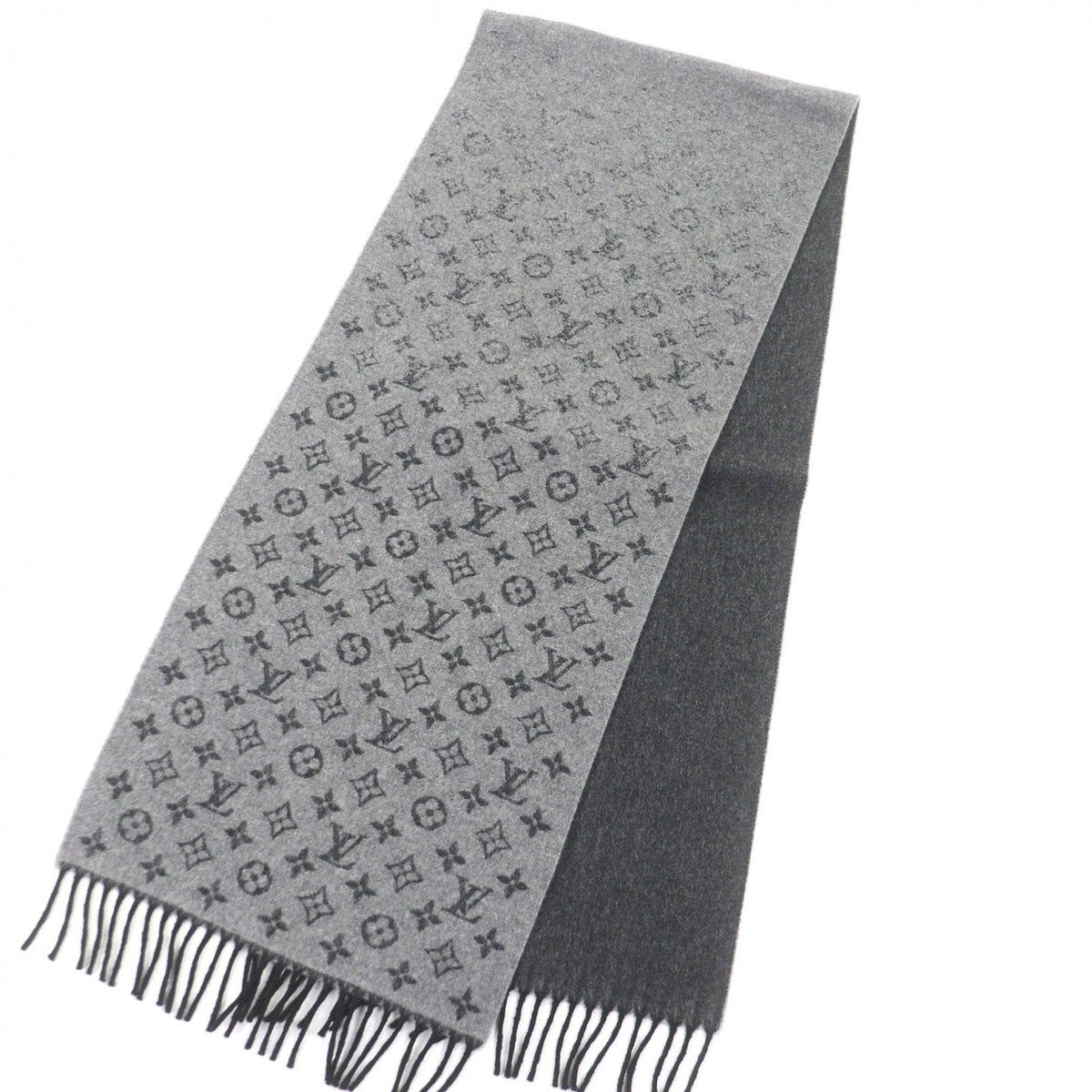 Louis Vuitton Monogram Gradient Cashmere Wool Fringe Scarf — view 3