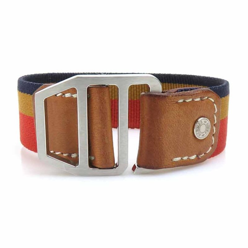 Hermes Striped Enamel Leather Bracelet — view 2
