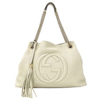 Gucci Bag Tote Soho Interlocking G Leather White