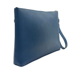 Louis Vuitton Take Off Pouch Aerogram Leather Blue Clutch Silver — view 2
