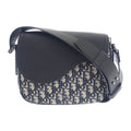 Dior Saddle Small Messenger Shoulder Bag Calf Fabric Black