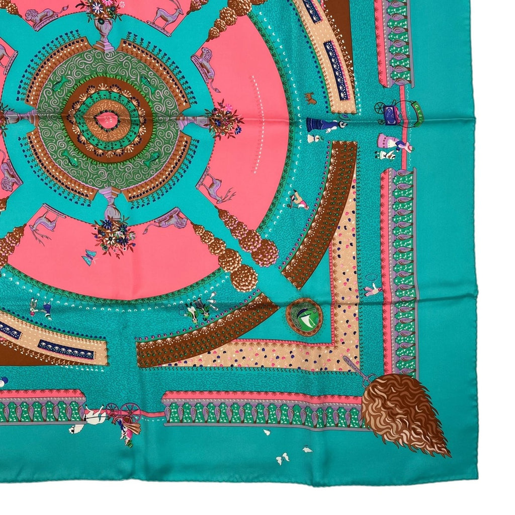 Hermes Carre 90 Silk Scarf Enchanted Garden Magic Green Box — view 6