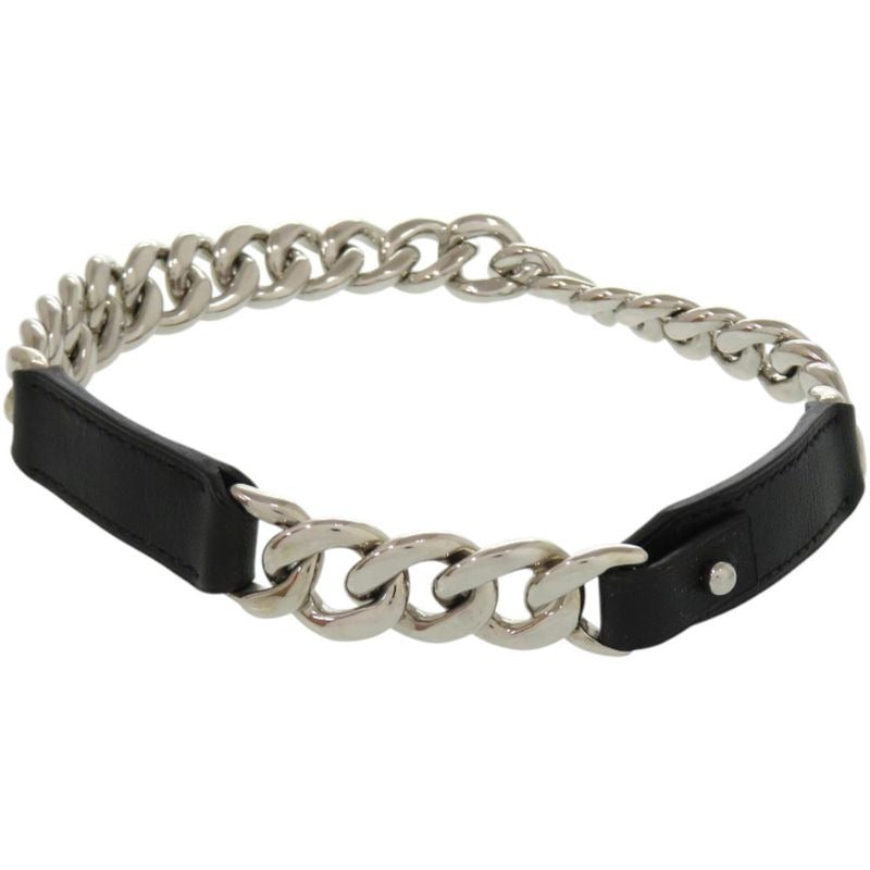 Hermes Necklace Box Chain Vauvalenier Metal Black Choker 0930