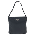 Prada Tessuto Black Silver Nylon Tote Shoulder Bag