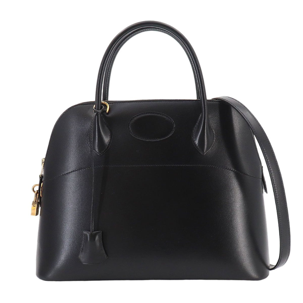 Hermes Bolide 31 2-Way Bag Box Calf Black Vintage