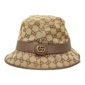 Gucci GG Canvas Fedora Hat Bucket Hat XL 60 cm Beige Brown
