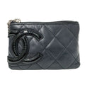 Chanel Wallet Coin Case CC Logo Lambskin Cambon Black