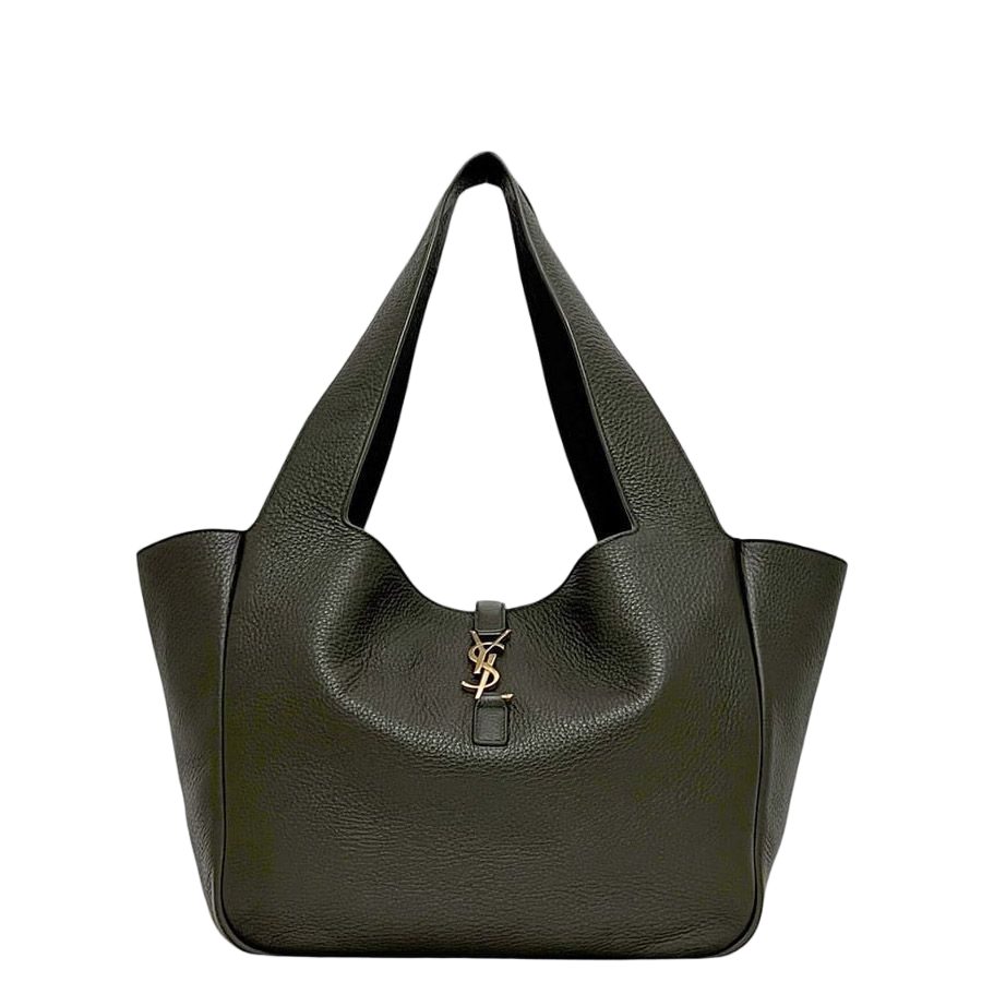 Saint Laurent Tote Suncassette le 5 a 7 Bea Khaki Green YSL Leather Paris