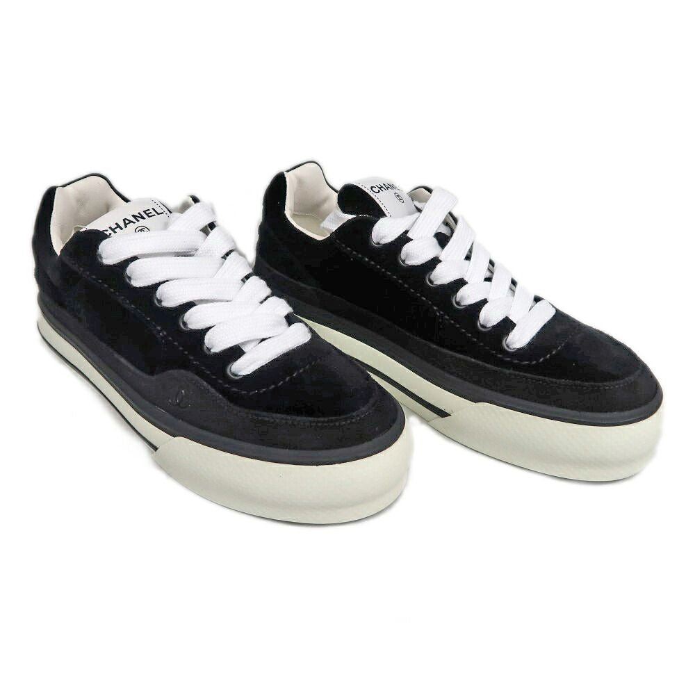 Chanel Suede Sneakers 38 Black Off White — view 2