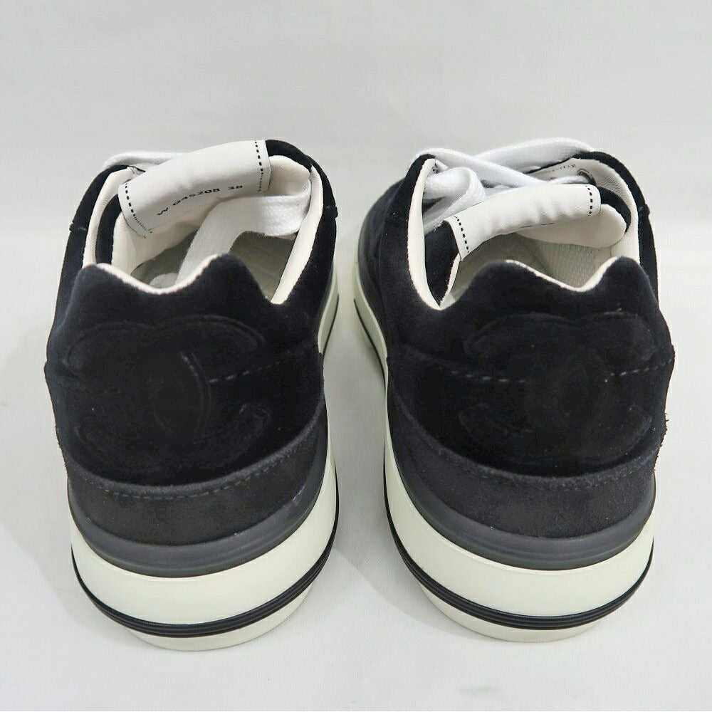 Chanel Suede Sneakers 38 Black Off White — view 6