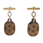Hermes Chaine D'ancre PM Earrings Metal Buffalo Horn Gold Brown — view 2