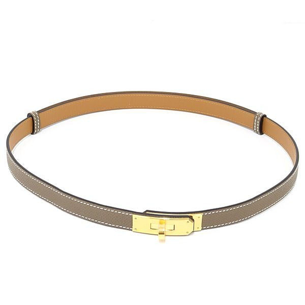 Hermes Belt Kelly 18 Vaux Epson Etoupe Gold Hardware — view 2