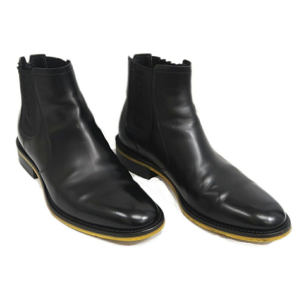 Fendi Side Gore Boots 7 Black with Logo — view 2