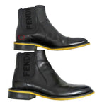 Fendi Side Gore Boots 7 Black with Logo — view 4