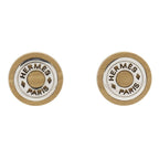 Hermes Serie Wood and Metal Brown Silver 20.3 g Earrings — view 2