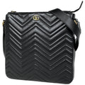 Gucci GG Marmont Shoulder Bag Double Crossbody Leather Black