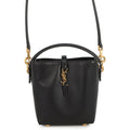 Saint Laurent Paris le 37 Mini Bucket Bag Calf Leather Black 2-Way