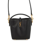 Saint Laurent Paris le 37 Mini Bucket Bag Calf Leather Black 2-Way