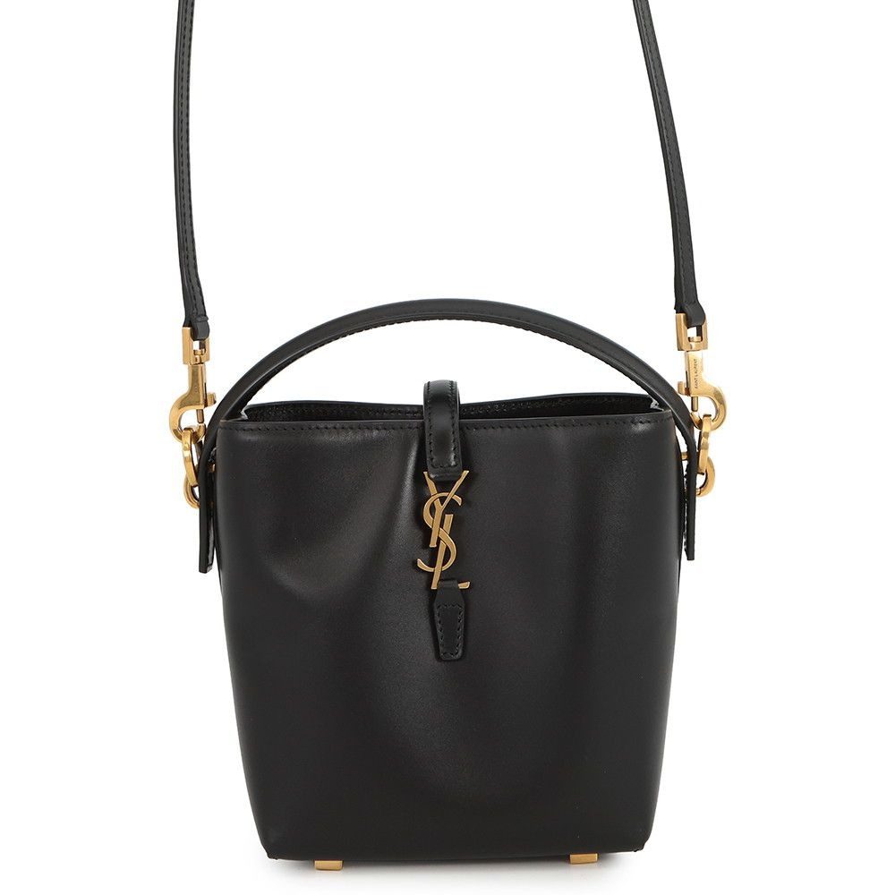 Saint Laurent Paris le 37 Mini Bucket Bag Calf Leather Black 2-Way