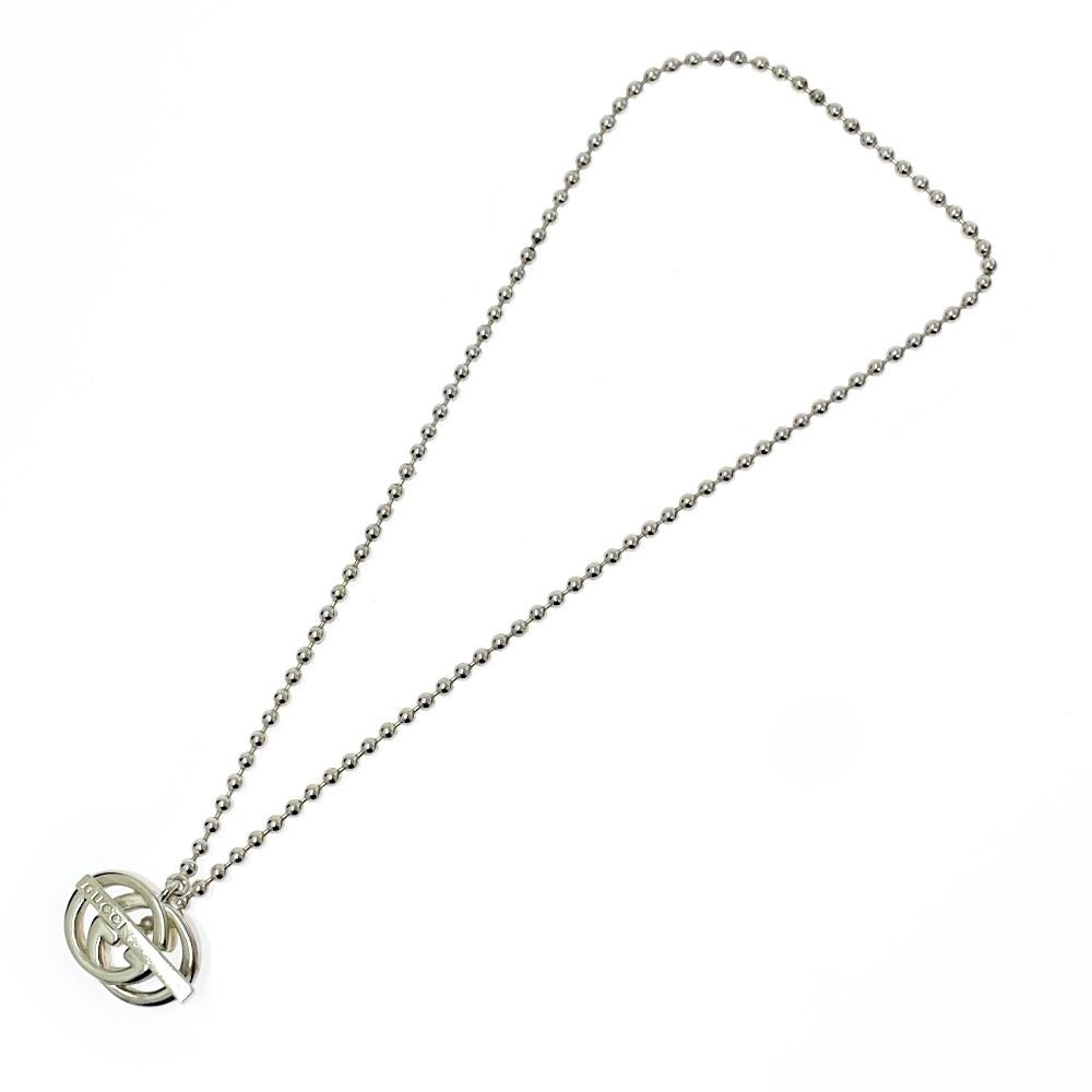 Gucci Silver Interlocking Ball Chain Necklace 925 Stamp