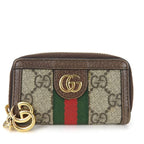 Gucci Key Case Off Dear Sherry Line GG Supreme Canvas Leather Beige