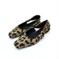 Christian Dior Mizza Flat Shoes Fabric Beige Black Leopard Logo Strap