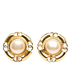 Chanel Vintage Coco Mark Gold Plated Faux Pearl — view 2