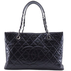 Chanel Grand Shopping Tote XL Quilted Chain Wrinkled Patent
