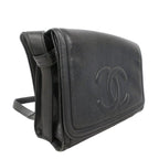 Chanel Shoulder Bag Caviar Leather Black Gold — view 2