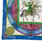 Hermes Scarf Silk Carre 90 Feux D'artifice Light Blue — view 4