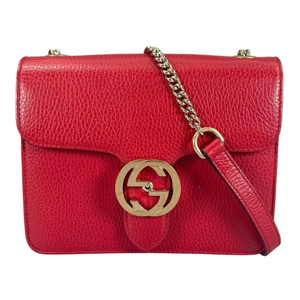 Gucci Cross Gold Chain Interlocking Red Shoulder Bag