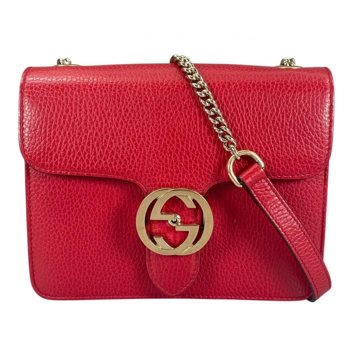 Gucci Cross Gold Chain Interlocking Red Shoulder Bag