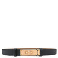 Hermes Belt Kelly 18 Veau Epsom Black Rose Gold New Turnlock Slide Adjustment