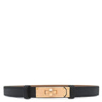 Hermes Belt Kelly 18 Veau Epsom Black Rose Gold New Turnlock Slide Adjustment